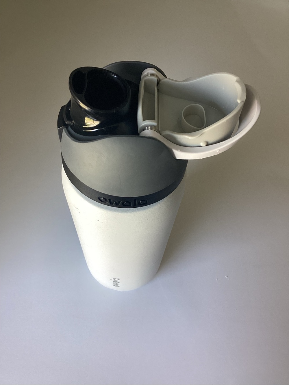 Owala White & Gray Insulated Water Bottle with Flip Lid